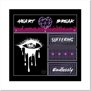 Heart Break Vaporwave Posters and Art